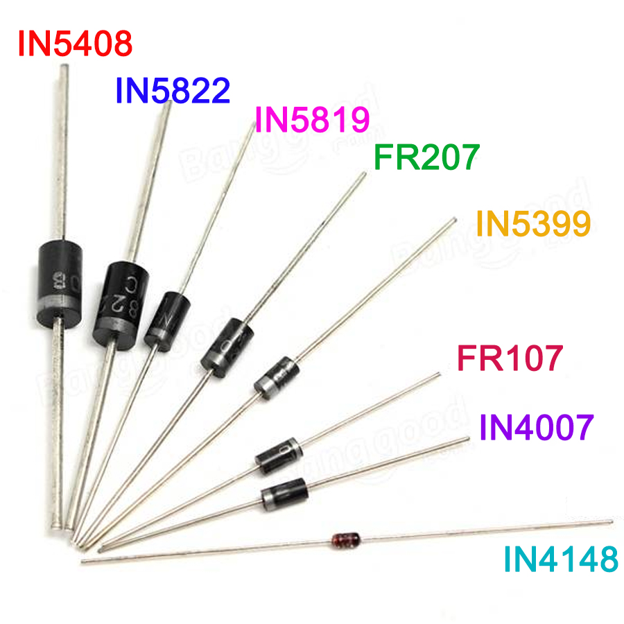 Diy Motorcycle Electronics - диод Набор выпрямительных диоды 1N4148/1N4007/1N5819/1N5399/1N5408/1N5822/FR107/FR207, componentes
