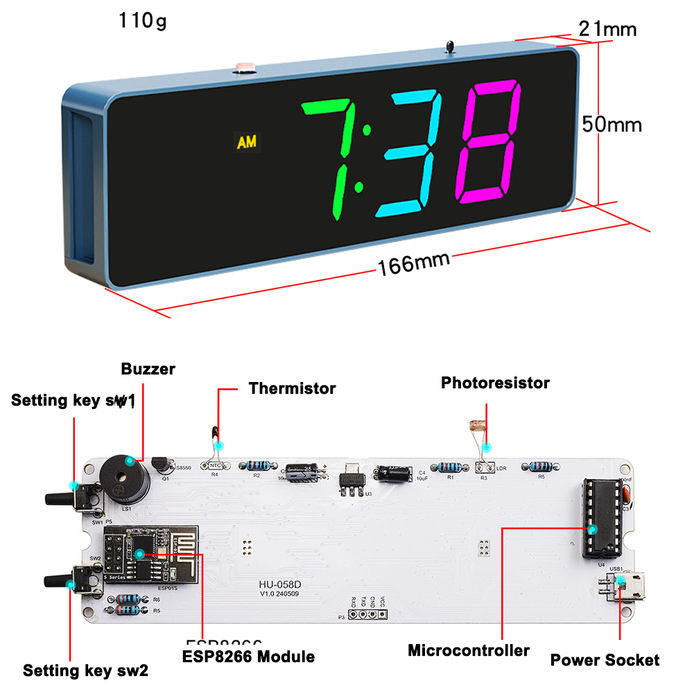 Комплект красочных часов ESP82 – обзор и цена Diy Electronics Com